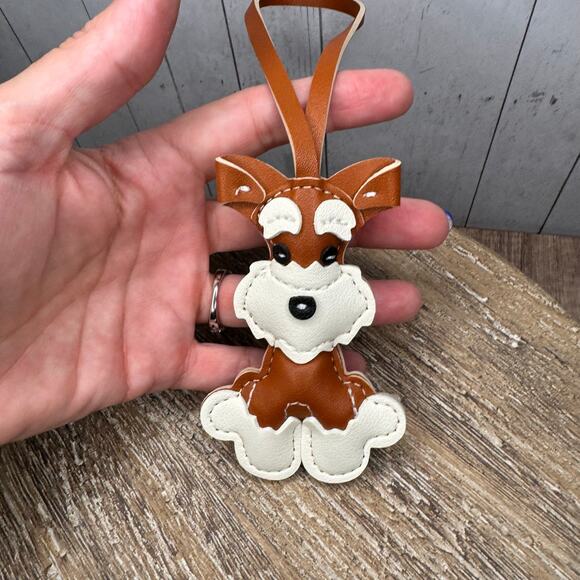 Honey Brown Dog Purse Charm Schnauzer Bag Charm Purse Dog lover Gift NEW - Picture 5 of 8